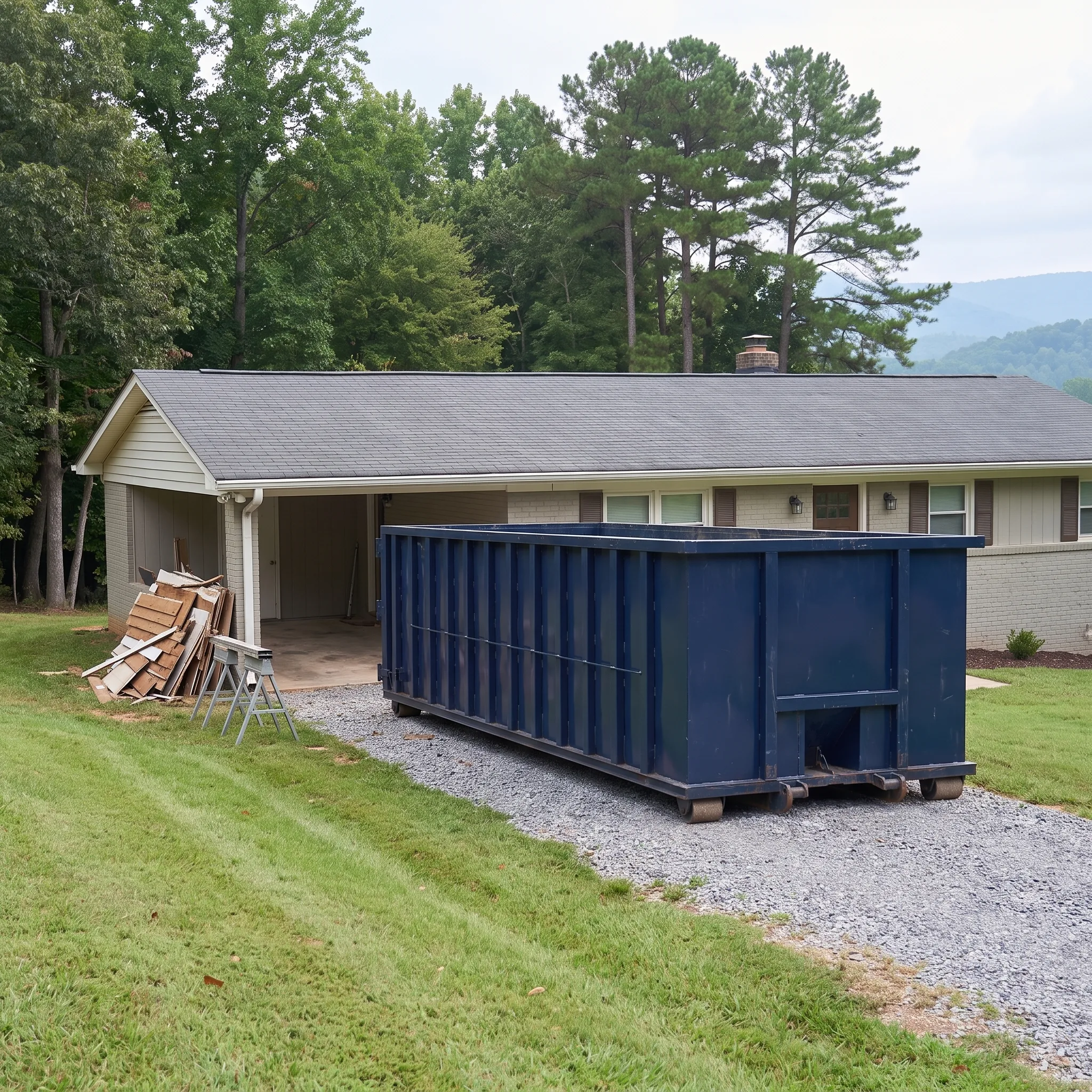 Dumpster on a Buchanan County, VA job site